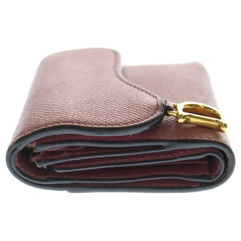 Dior Saddle Compact Wallet Pink Leather